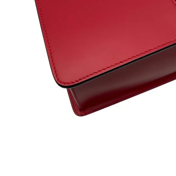 GUCCI RED CALFSKIN LEATHER MEDIUM SYLVIE TWO WAY TOP HANDLE BAG - Picture 12 of 13